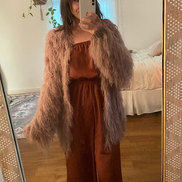 J.O.A Shaggy Fuzzy Fluffy Pink Cardigan - Picture 7 of 11